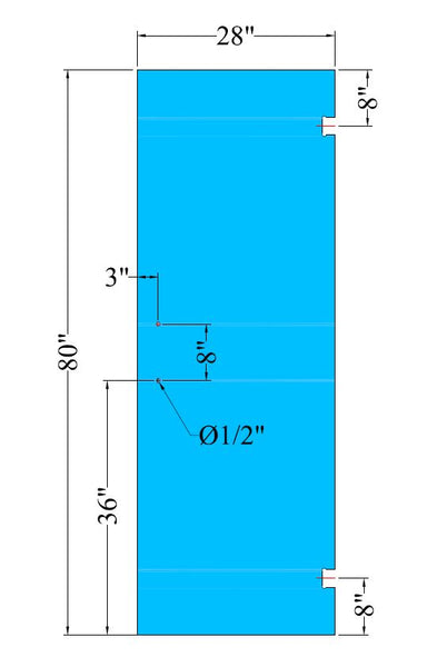 Swing door 3/8" Clear Tempered Glass 28X80 Vienna hinges