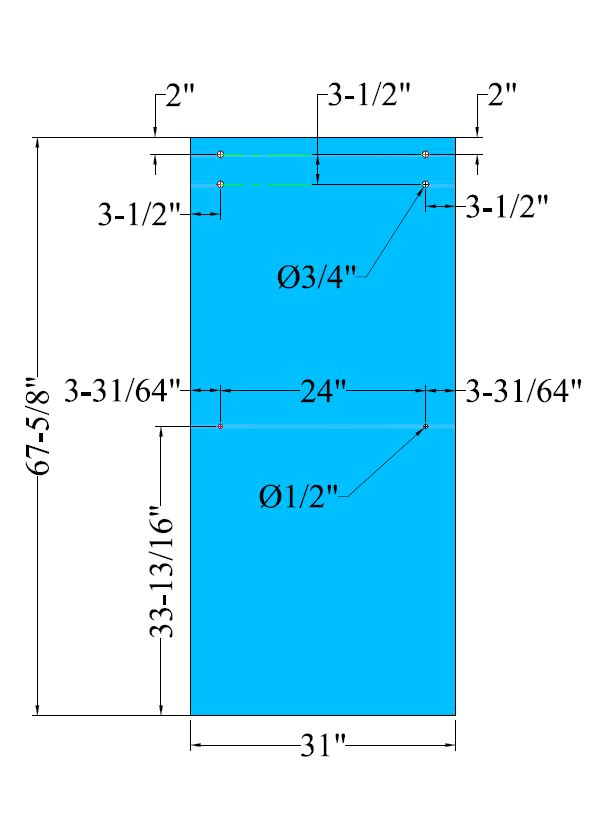 Lavveti  double sliding system 3/8" Clear Tempered Glass 60x68