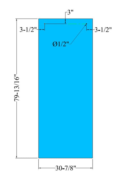 Oasis single sliding system 3/8" low iron Tempered Glass High 79 13/16