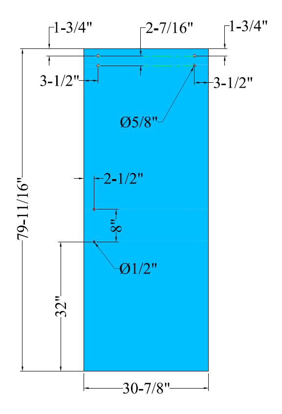 Oasis single sliding system 3/8" low iron Tempered Glass High 79 11/16
