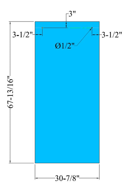 Oasis single sliding system  3/8" Clear Tempered Glass 60x68 High 67 13/16  Width 30 7/8