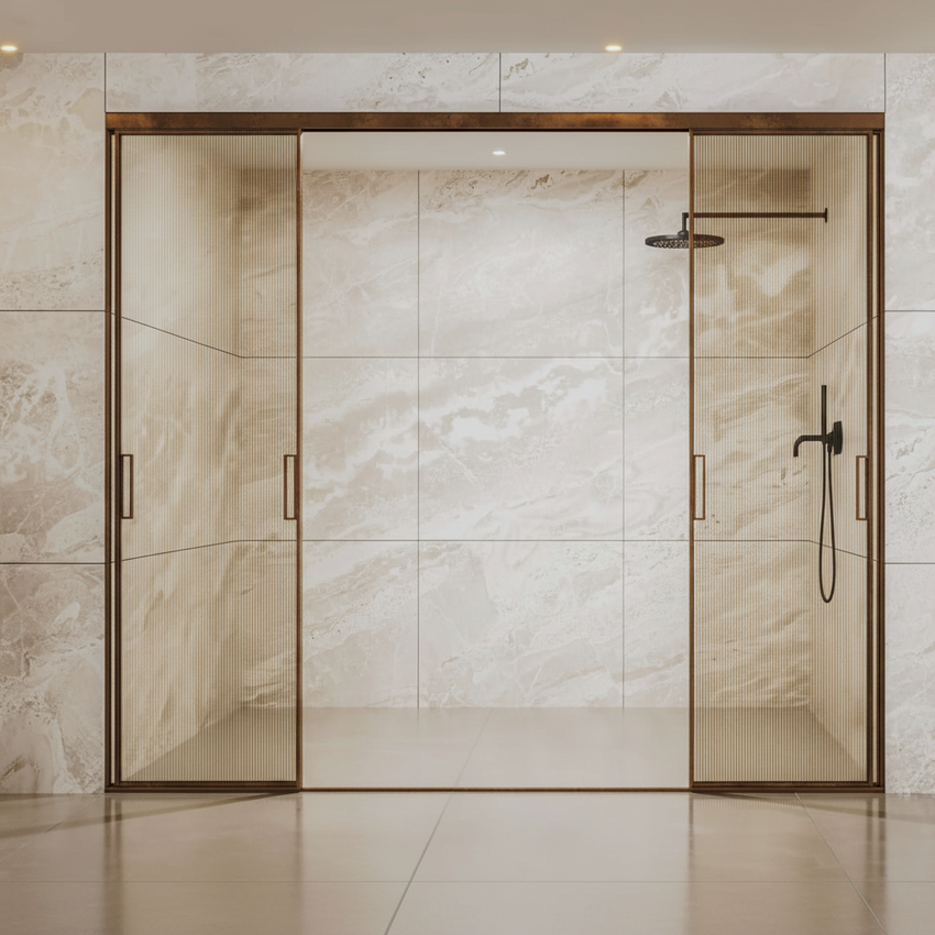 Slim Frame Sliding Shower System (1+1) (WITH INTERLOCKING PROFILE)