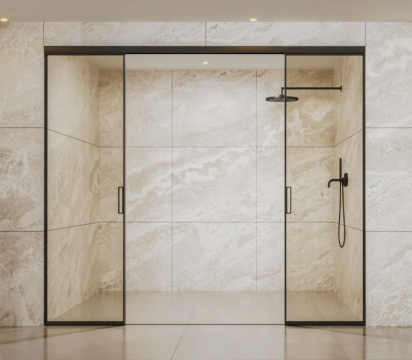 Slim Frame Sliding Shower System (1+1) (WITH INTERLOCKING PROFILE)
