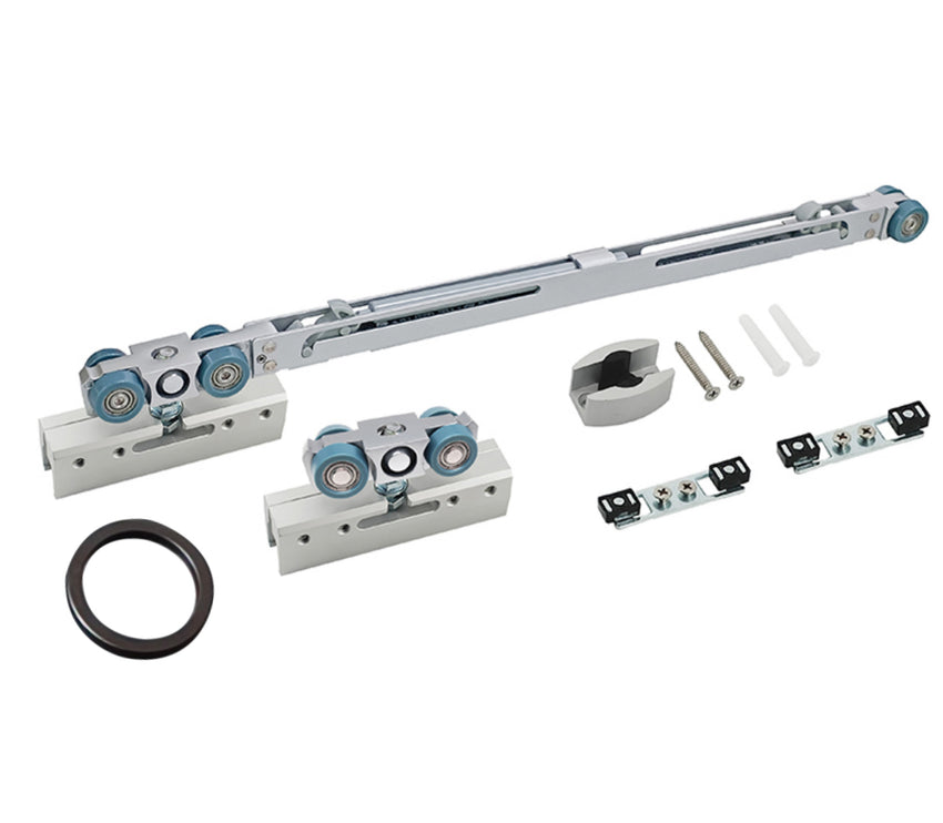 Soft closing Sliding door system-Bypass Partition Door Track  2 meters Black