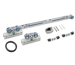 Soft closing Sliding door system-Bypass Partition Door Track  2 meters Black