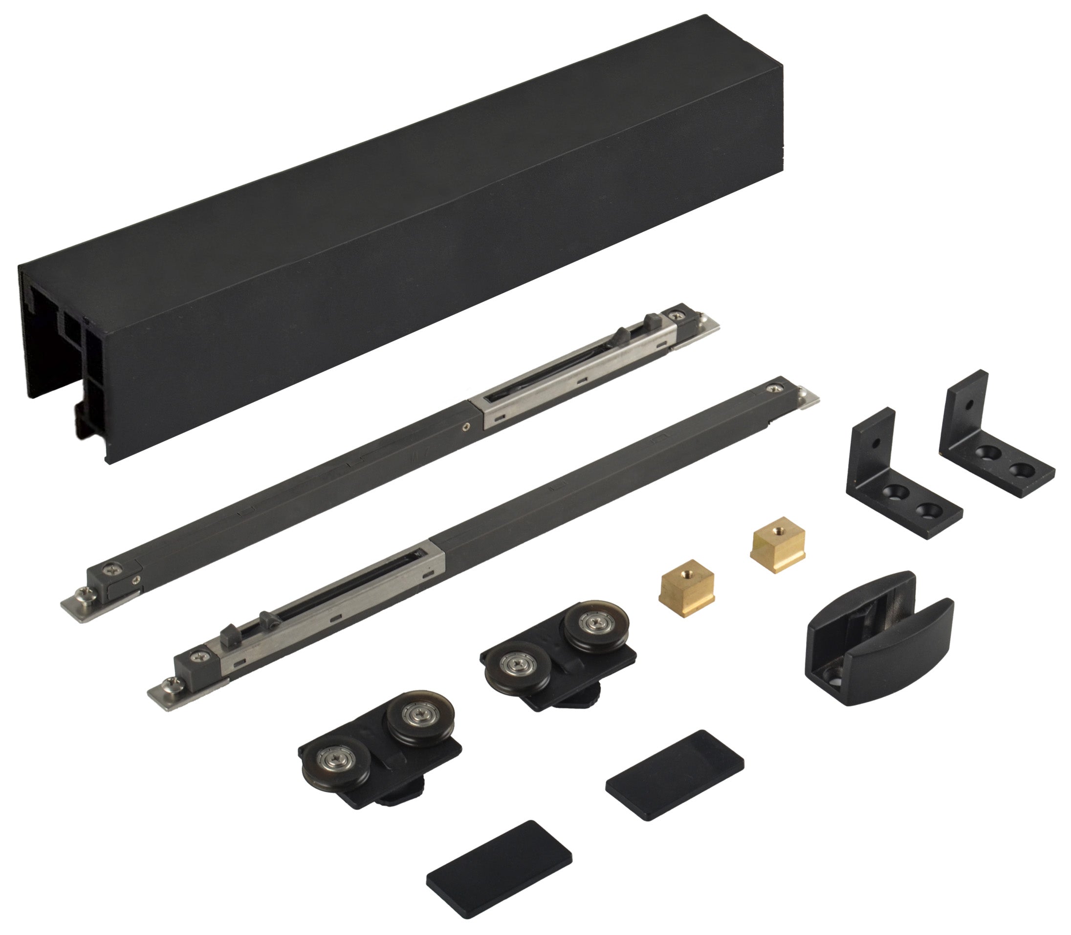 Shower Room Soft Closing Sliding Door - KITS SET  for one Slider ①Track block 2pcs ②Damper 2pcs ③Wall