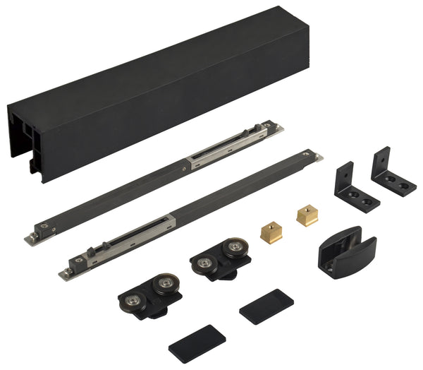 Shower Room Soft Closing Sliding Door System- One Slider ①2meter Track 1 ②Track block 2pcs ③Damper