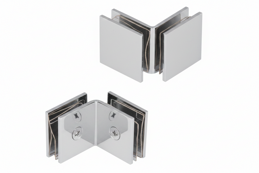 GPI SQUARE STYLE OPEN FACE GLASS-TO-GLASS 90 DEGREE CLAMP