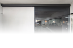 Automatic silding door Bi-parting double sliding doors Whole set Door Kits Accessorises Matte Black