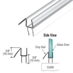 GPI BOTTOM WIPE WITH DRIP RAIL FOR 3/8” GLASS-95”