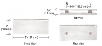 GPI SQUARE STYLE GLASS-TO-GLASS 180 DEGREE CLAMP