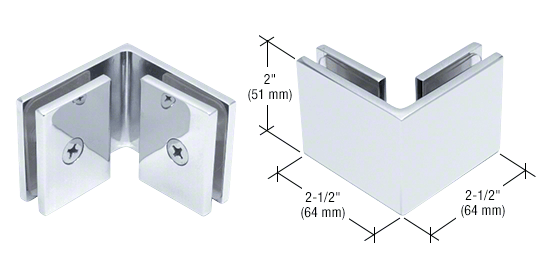 GPI SQUARE STYLE GLASS-TO-GLASS 90 DEGREE CLAMP