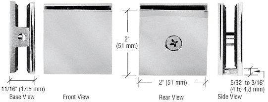 GPI  SQUARE STYLE HOLE-IN-GLASS CLAMP