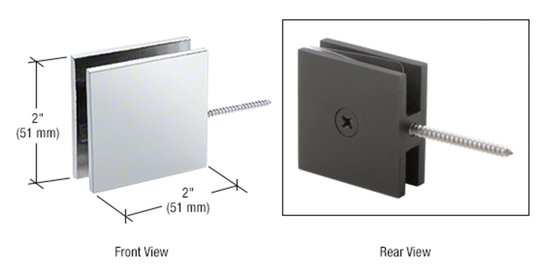 GPI SQUARE STYLE MOVABLE TRANSOM GLASS-TO-WALL CLAMP
