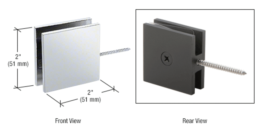 GPI SQUARE STYLE MOVABLE TRANSOM GLASS-TO-WALL CLAMP