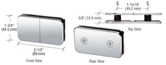 GPI TRADITIONAL STYLE GLASS-TO-GLASS 180 DEGREE CLAMP